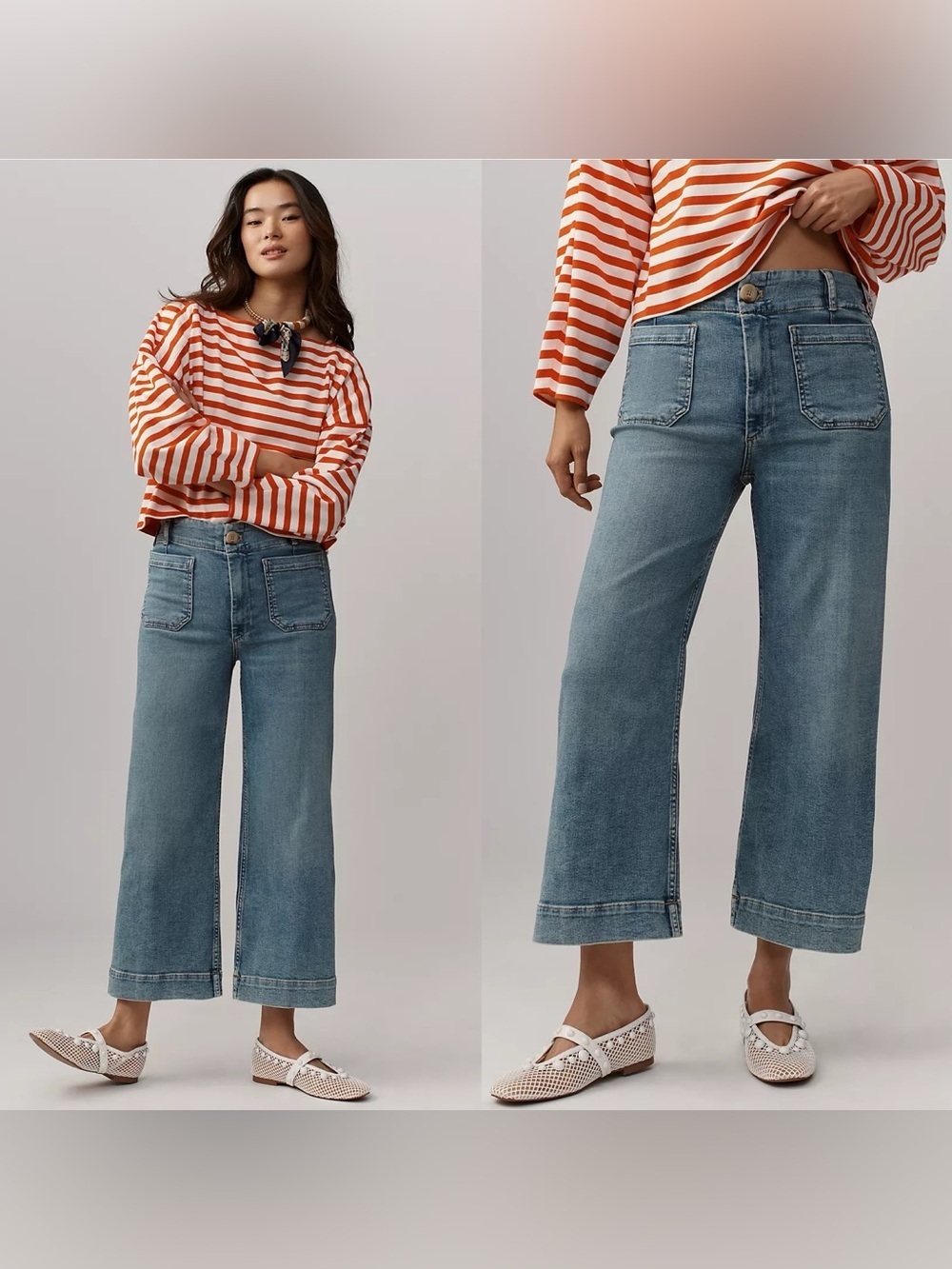 Anthropologie Maeve The Colette Crop High-Rise Wide-Leg Jeans- Size 32